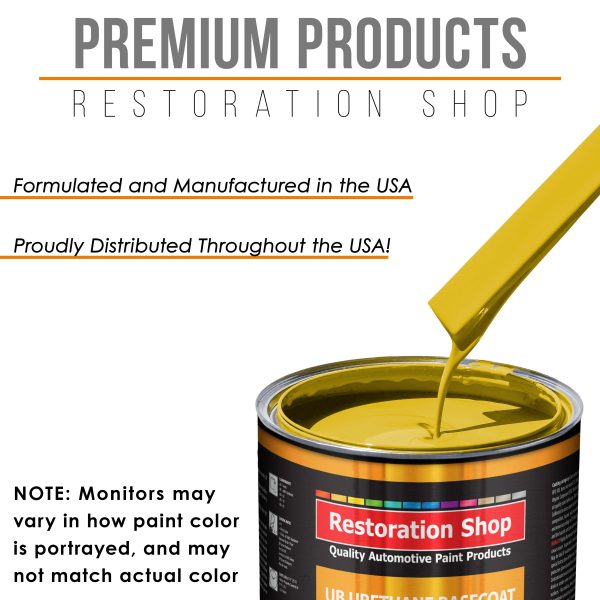 Electric Yellow - Urethane Basecoat with Clearcoat Auto Paint (Complete Medium Quart Paint Kit) Professional High Gloss Automotive Car Truck Coating Online Hot Sale - Image 4