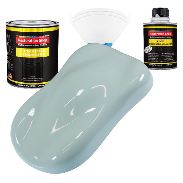 Diamond Blue Acrylic Enamel Auto Paint - Complete Quart Paint Kit - Professional Single Stage Automotive Car Truck Coating, 8:1 Mix Ratio 2.8 VOC Online now