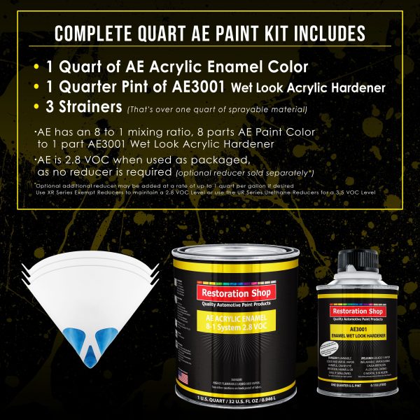 Dakota Brown Acrylic Enamel Auto Paint - Complete Quart Paint Kit - Professional Single Stage Automotive Car Truck Coating, 8:1 Mix Ratio 2.8 VOC For Cheap - Image 2