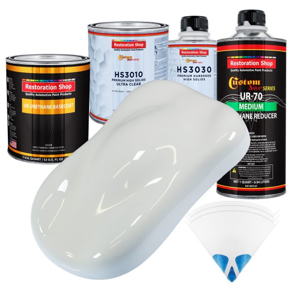 Cameo White - Urethane Basecoat with Premium Clearcoat Auto Paint - Complete Medium Quart Paint Kit - Professional High Gloss Automotive Coating Discount