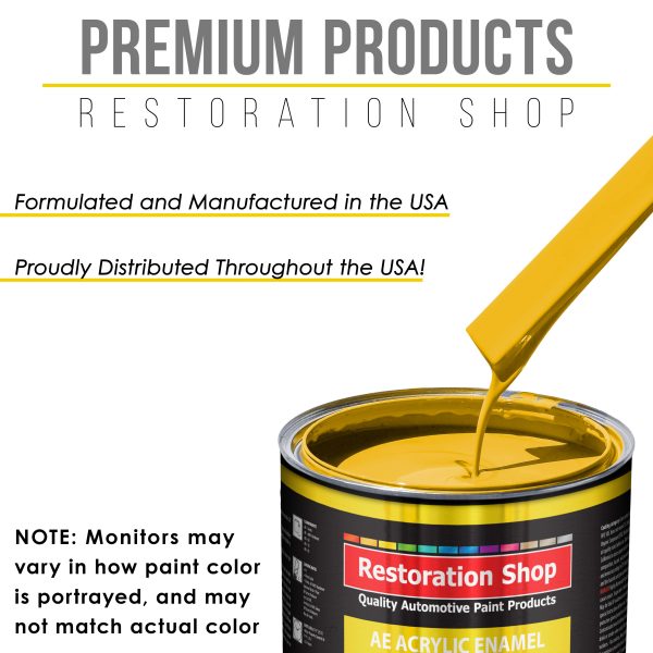 Viper Yellow Acrylic Enamel Auto Paint - Complete Quart Paint Kit - Professional Single Stage Automotive Car Truck Coating, 8:1 Mix Ratio 2.8 VOC For Sale - Image 4