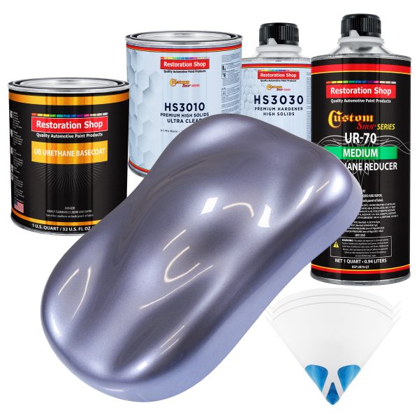 Astro Blue Metallic - Urethane Basecoat with Premium Clearcoat Auto Paint (Complete Medium Quart Paint Kit) Professional High Gloss Automotive Coating Cheap