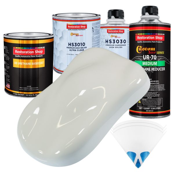 Linen White - Urethane Basecoat with Premium Clearcoat Auto Paint - Complete Medium Quart Paint Kit - Professional High Gloss Automotive Coating Online Sale
