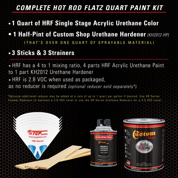 Bronze Firemist - Hot Rod Flatz Flat Matte Satin Urethane Auto Paint - Complete Quart Paint Kit - Professional Low Sheen Automotive, Car Truck Coating, 4:1 Mix Ratio Sale - Image 2