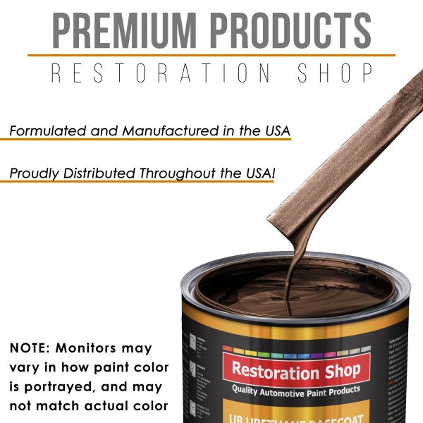 Mahogany Brown Metallic - Urethane Basecoat with Clearcoat Auto Paint - Complete Medium Quart Paint Kit - Professional Automotive Car Truck Coating Online now - Image 4