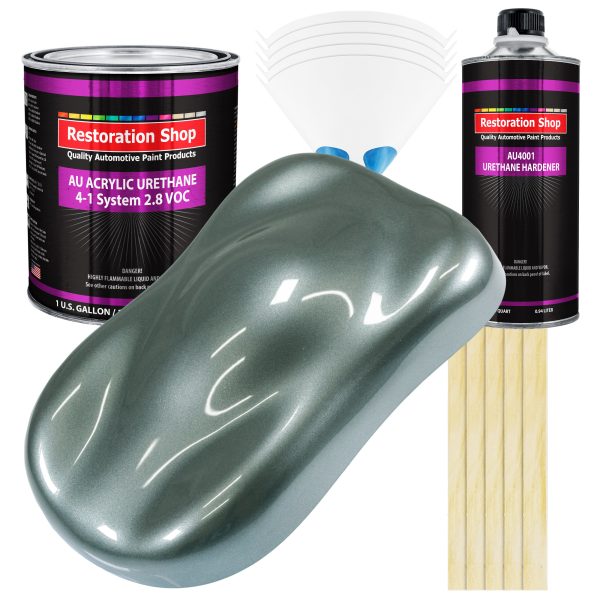 Steel Gray Metallic Acrylic Urethane Auto Paint - Complete Gallon Paint Kit - Professional Single Stage Automotive Car Coating, 4:1 Mix Ratio 2.8 VOC Online Hot Sale