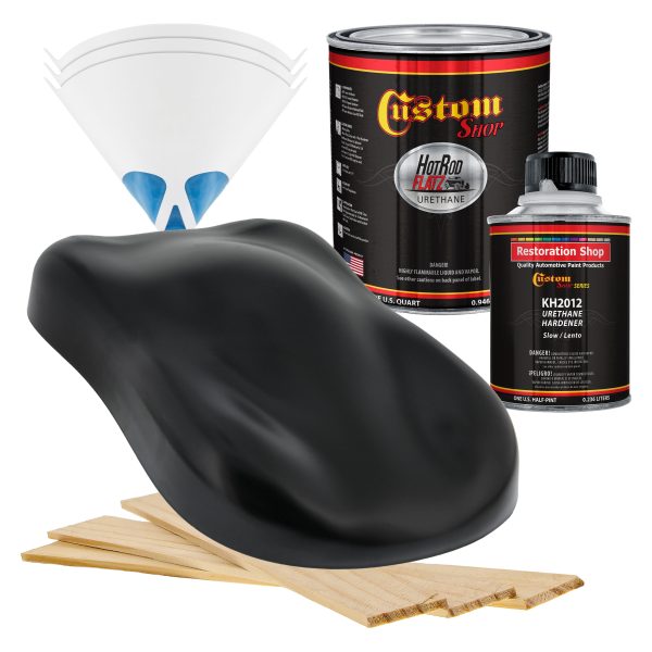 Black Diamond Firemist - Hot Rod Flatz Flat Matte Satin Urethane Auto Paint - Complete Quart Paint Kit - Professional Low Sheen Automotive, Car Truck Coating, 4:1 Mix Ratio Online now