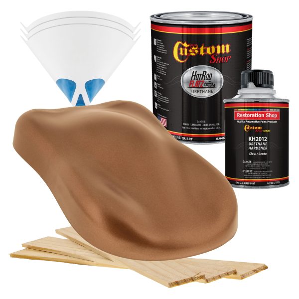 Bronze Firemist - Hot Rod Flatz Flat Matte Satin Urethane Auto Paint - Complete Quart Paint Kit - Professional Low Sheen Automotive, Car Truck Coating, 4:1 Mix Ratio Sale