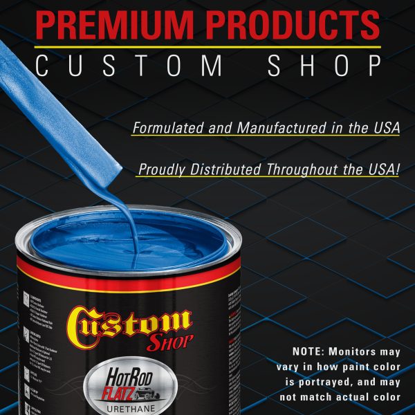 True Blue Firemist - Hot Rod Flatz Flat Matte Satin Urethane Auto Paint - Complete Gallon Paint Kit - Professional Low Sheen Automotive, Car Truck Coating, 4:1 Mix Ratio Fashion - Image 4