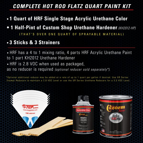 True Blue Firemist - Hot Rod Flatz Flat Matte Satin Urethane Auto Paint - Complete Quart Paint Kit - Professional Low Sheen Automotive, Car Truck Coating, 4:1 Mix Ratio Online - Image 2