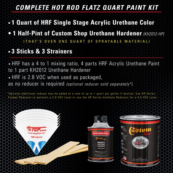 Ice Blue Metallic - Hot Rod Flatz Flat Matte Satin Urethane Auto Paint - Complete Quart Paint Kit - Professional Low Sheen Automotive, Car Truck Coating, 4:1 Mix Ratio Online - Image 2