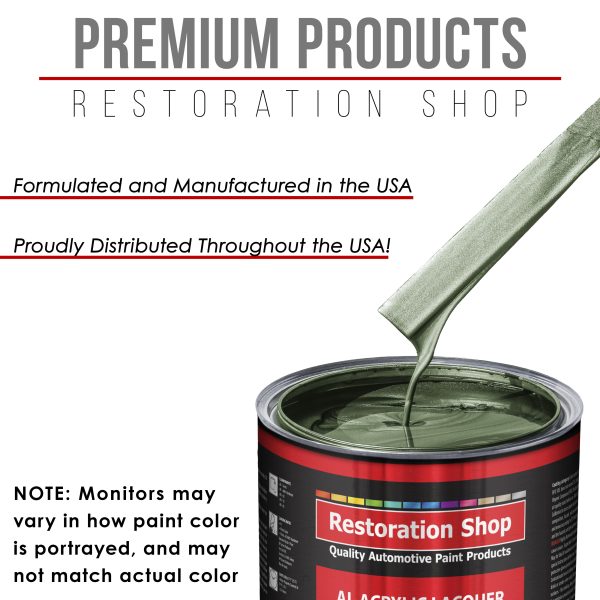 Fern Green Metallic - Acrylic Lacquer Auto Paint - Complete Quart Paint Kit with Medium Thinner - Pro Automotive Car Truck Guitar Refinish Coating on Sale - Image 4