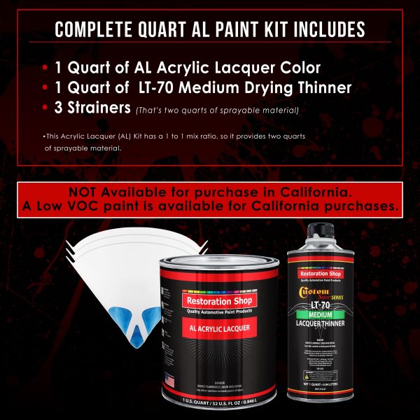 Fern Green Metallic - Acrylic Lacquer Auto Paint - Complete Quart Paint Kit with Medium Thinner - Pro Automotive Car Truck Guitar Refinish Coating on Sale - Image 2