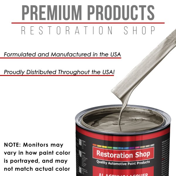 Warm Gray Metallic - Acrylic Lacquer Auto Paint - Complete Quart Paint Kit with Medium Thinner - Professional Automotive Car Truck Refinish Coating Discount - Image 4