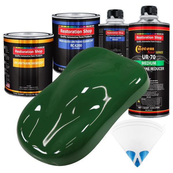 Speed Green - Urethane Basecoat with Clearcoat Auto Paint - Complete Medium Quart Paint Kit - Professional High Gloss Automotive, Car, Truck Coating Hot on Sale